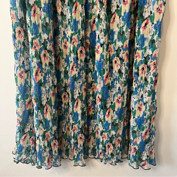 GANNI Pleated Georgette Midi Dress floral print - Picture 7 of 9